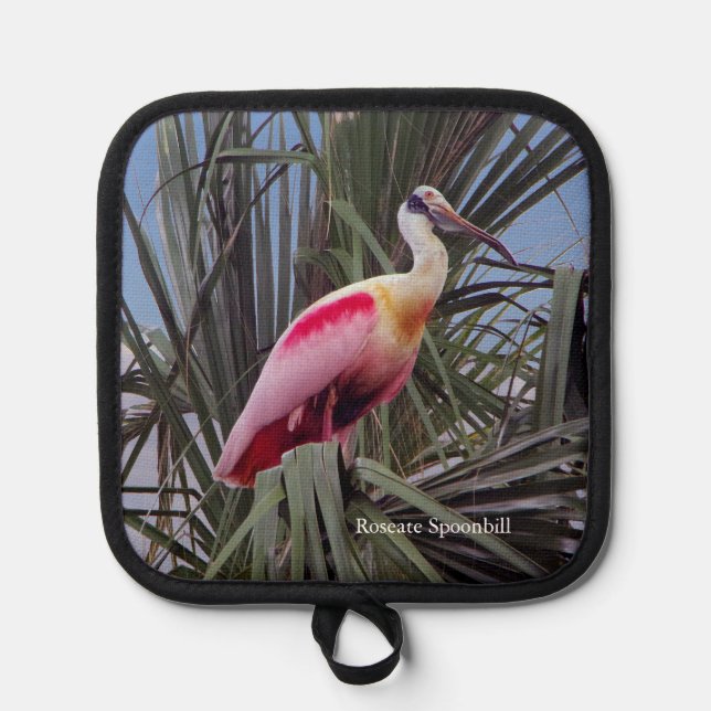 Roseate Spoonbill Oven Mitt and Pot Holdings Topflappen (Vorderseite)