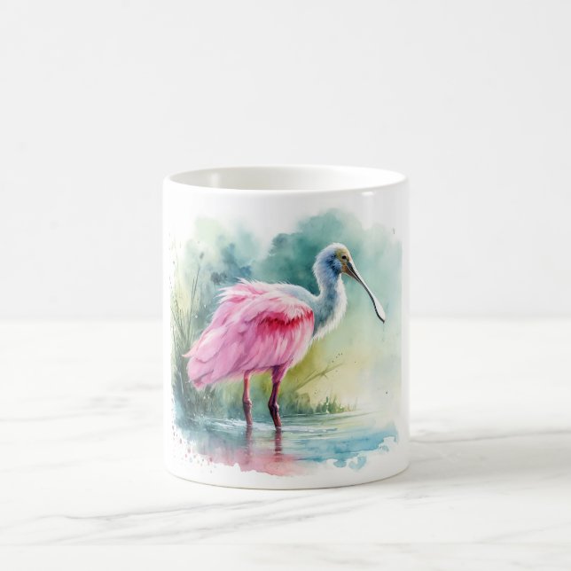 Roseate Spoonbill Watercolor REF97 - Watercolor Kaffeetasse (Mittel)