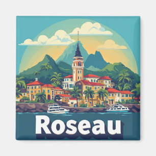 Roseau Dominica Insel Hauptstadt Reise Andenken 🗺 Magnet