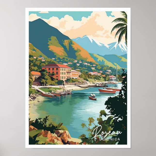 Roseau Dominica Kunst, Dichtung und Musik Poster (Vorne)