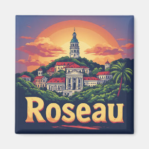 Roseau Dominica Reiseandenken Magnet