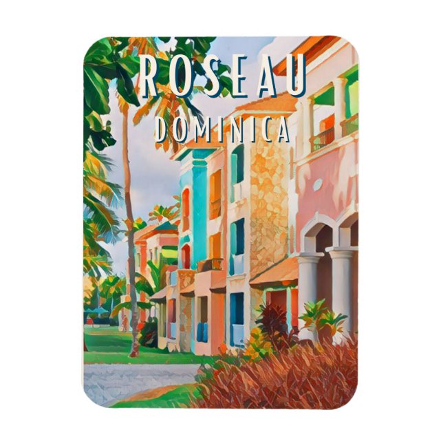 Roseau, Dominikanische Tropenstadt Magnet (Vertikal)