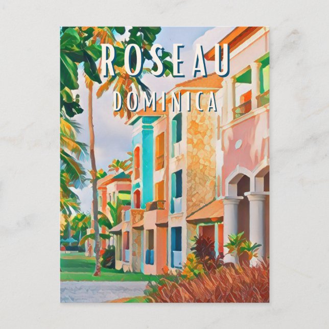 Roseau, Dominikanische Tropenstadt Postkarte (Vorderseite)