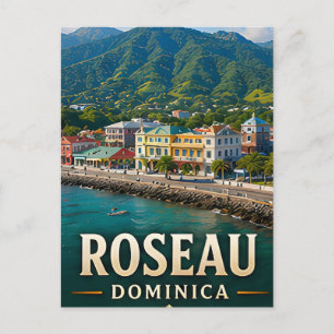 Roseau Regenwaldküste und Insel-Schönheit Postkarte