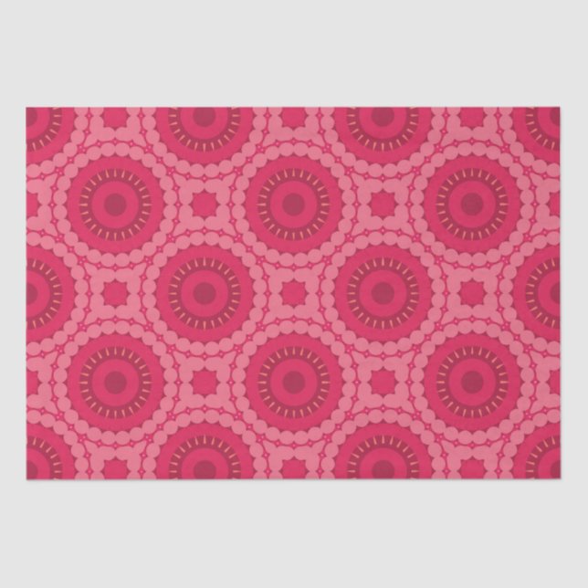 Roseberry Pink Boho Chic Ethnic Geometric Muster Seidenpapier (Vorderseite)