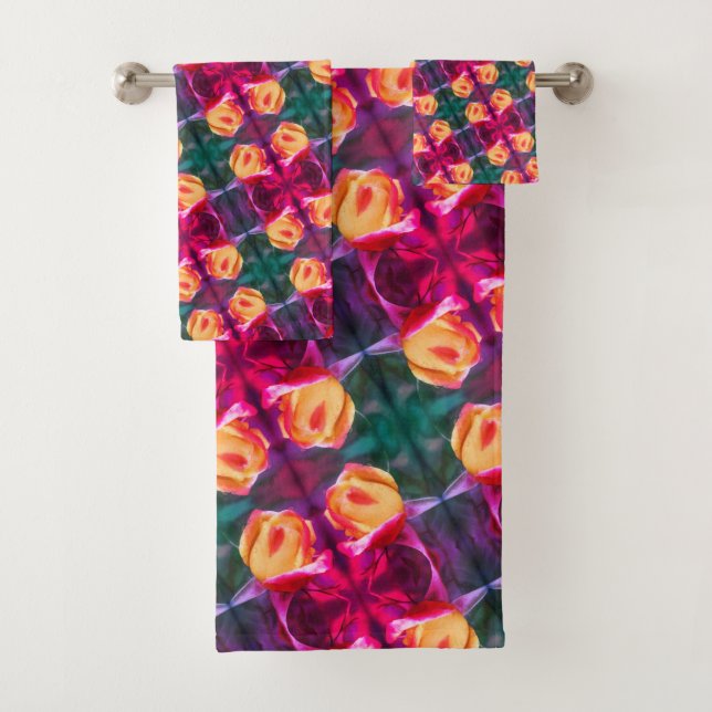 Rosebud Jaune Peinture Abstraite Fleur Art (En situation)