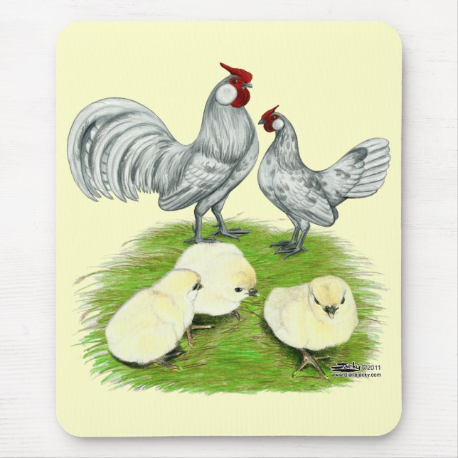 Rosecomb Bantams and Chicks Mousepad (Vorne)