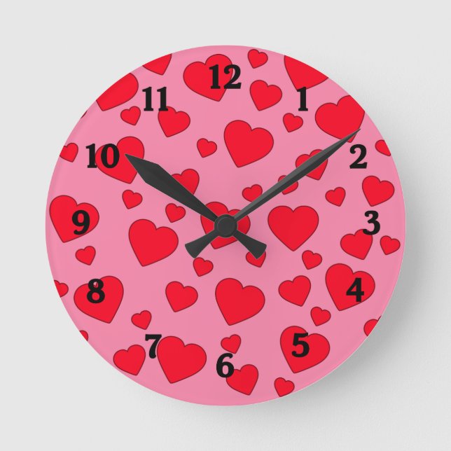Rosée avec horloge murale des Coeurs rouges (Recto)