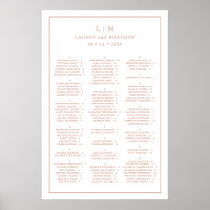 Roségold Alphabetische Hochzeit Sitzordnung Poster