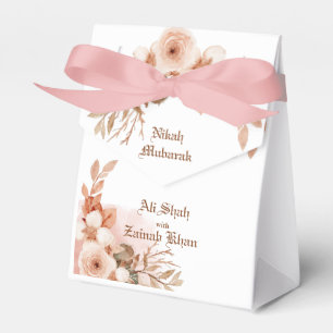 Roségold Blumen Nikah Mubarak Geschenkbox Geschenkschachtel