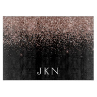 Roségold-Blush-Pink-Glitter-Monogramm Anfangsbuchs
