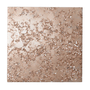 Roségold Blush Rosa Glamour Funkeln Rissige Wand Fliese