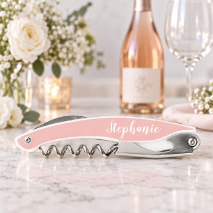 Roségold Custom Script Monogramm Kellnermesser