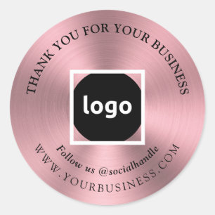 Rosegold   Danke   LOGO-Sticker für Unternehmen Runder Aufkleber