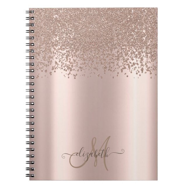 Roségold Diamanten Monogramm Notizblock (Vorderseite)