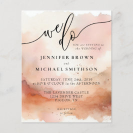 RoseGold Earthtone Wasserfarbenhochzeit Wir machen Flyer