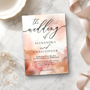 RoseGold Earthtone Watercolor Wedding Einladung