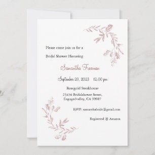Rosegold Einladung, Einladung zur Hochzeit, Rosa G