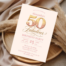 Roségold Elegant 50. Geburtstag