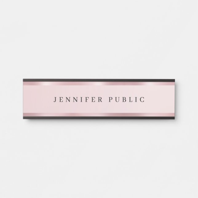 Rosegold Elegant Template Luxurious Rose Gold Glam Türschild (Vorderseite )