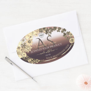 Rosegold Étiquette de produit Fleurs de crème Mono
