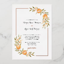 Rosegold Faire-part de mariage de fleur de pêche