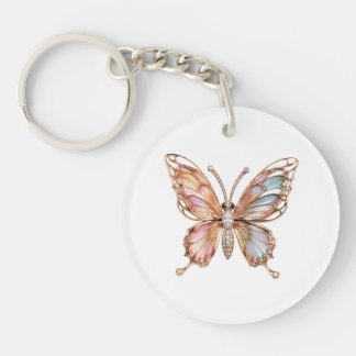 Roségold-Filigran-Schmetterling-Acryl-Schlüsselanh Schlüsselanhänger
