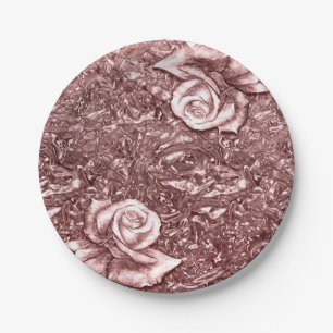 Roségold Flüssig-Chrom Metallic Chic Glam Party Pappteller