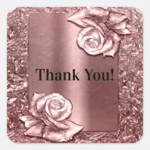 Roségold Flüssig-Chrom Metallisch Chic Partygesche Quadratischer Aufkleber