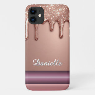 ✨ Roségold Flüssig Glitter mit individuellem Namen Case-Mate iPhone Hülle