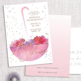 RoseGold Foil Floral Umbrella Brautparty laden Folieneinladung