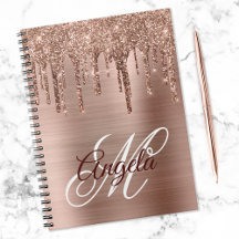 Roségold gebürstete Folien-Glitter-Drip-Fancy-Mono