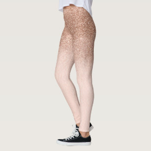 Roségold Glamour Glitter Schimmer Ombre Trendig Leggings