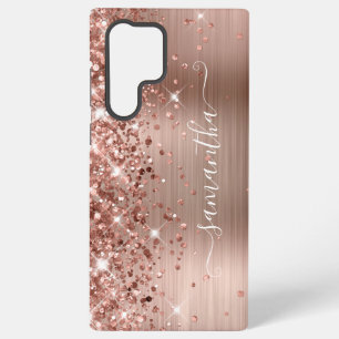 Roségold Glänzende Folie Girly Signatur Samsung Galaxy Hülle