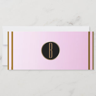 Roségold glänzende Glam Monogramm Geschenkkarte