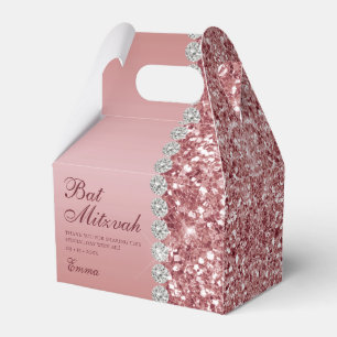Roségold Glitter Bat Mitzwa Geschenkschachtel
