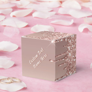 Roségold Glitter-Geschenkboxen Personalisierter Te Geschenkschachtel