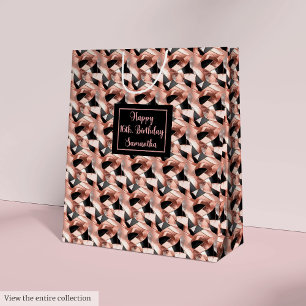 Roségold Glitter-Geschenktasche Lux Geburtstagsand Mittlere Geschenktüte
