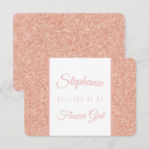 Roségold Glitter Hochzeitsfeier Einladung