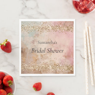 Roségold Glitter Konfetti Junggesellinnenabschied Serviette