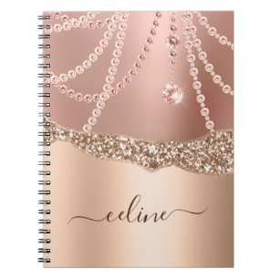 Roségold Glitter Mädchen Chic Elegant Funkeln Notizblock