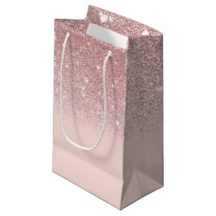 Roségold Glitter Rouge Pink Ombre Kleine Geschenktüte