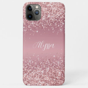 Roségold Glitter Schrift Monogramm Case-Mate iPhone Hülle