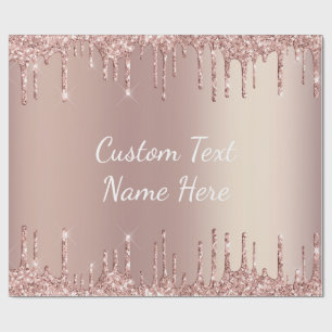 Roségold Glitter-Verpackungspapier mit individuell Geschenkpapier
