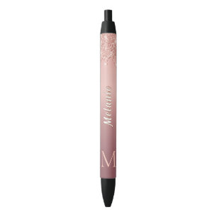 Roségold Glitterstift Personalisierter Name und Bu Kugelschreiber