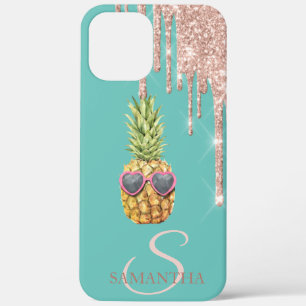 Roségold Glittertropfen Coole Ananas Minze Grün Case-Mate iPhone Hülle