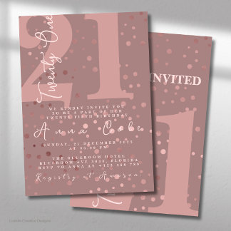 Rosegold Glitzer Birthday Sparkling Glam Party Einladung