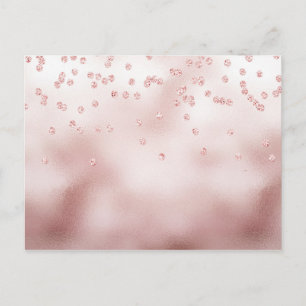 Rosegold Glitzer Confetti Postkarte