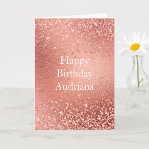 Roségold Glitzer Glamour Geburtstag Karte