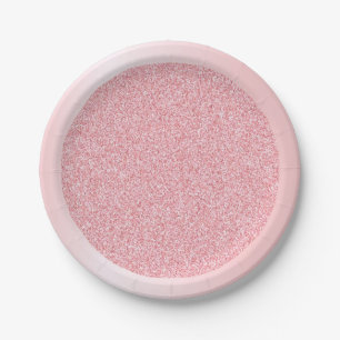 Rosegold Glitzer Modernes rosa Template Trendblau Pappteller